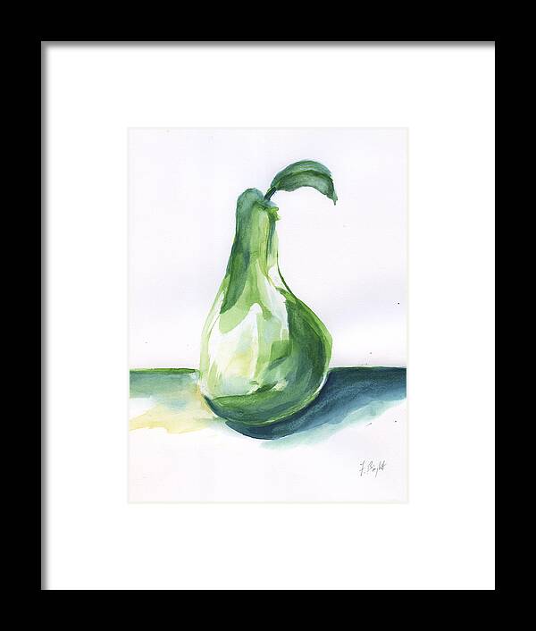Pear Abstract Framed Print featuring the painting Pear Abstract by Frank Bright