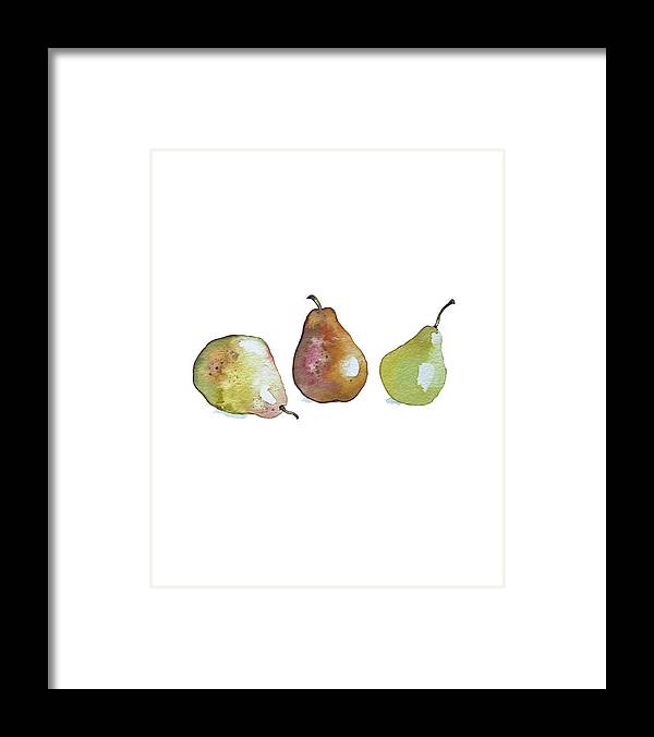 Pears Framed Print featuring the painting Pears by Luisa Millicent