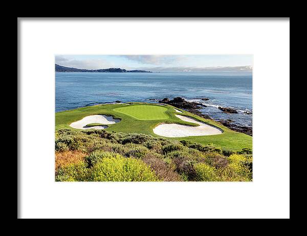 Pebble Beach Golf Course Framed Print featuring the photograph Pebble Beach Golf Resort Hole 7 by Mike Centioli