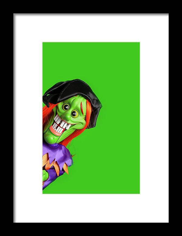 Female Framed Print featuring the photograph Peek A Boo Witch by SR Green