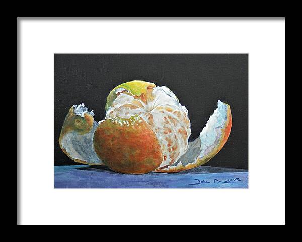 Orange Framed Print featuring the painting Peeled Orange by John Neeve