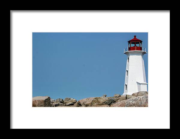 Maritimes Framed Print featuring the photograph Peggy's Cove Lighthouse by Wilko van de Kamp Fine Photo Art