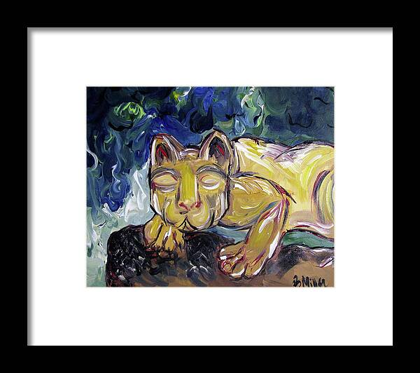 Penn State Framed Print featuring the painting Penn State Nittany Lion by Britt Miller