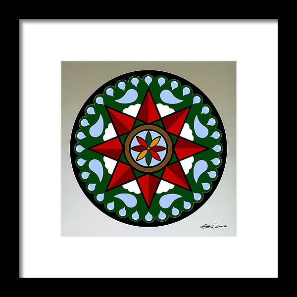 Folk Art Framed Print featuring the painting Pennsylvania Dutch Hex 1 by Hanne Lore Koehler