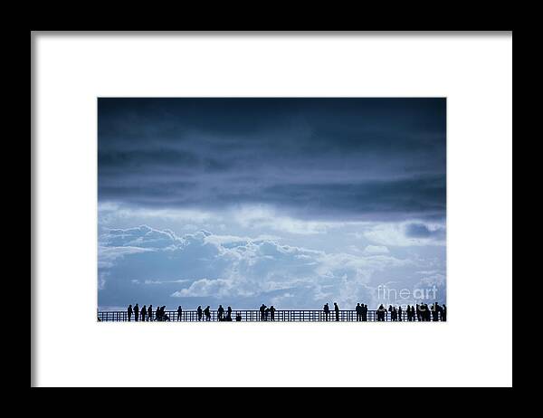 Silhouette Framed Print featuring the photograph People in Silhouette on the San Diego Pier by Naomi Maya