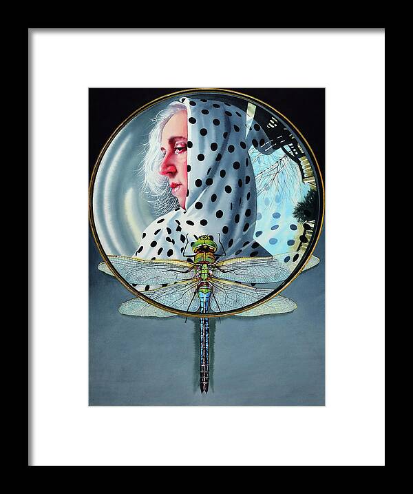 Dragonfly Framed Print featuring the painting Periphery by Denny Bond