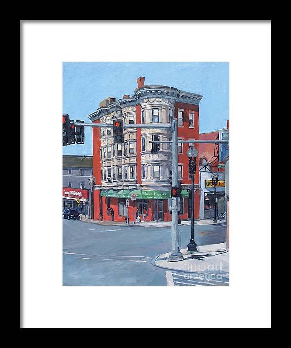 Southie Framed Print featuring the painting Perkin's Square by Deb Putnam
