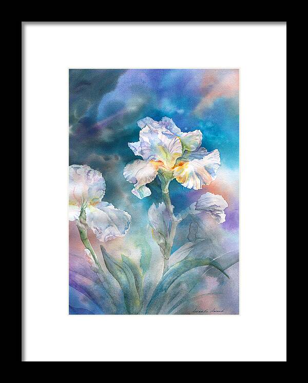 White Iris Framed Print featuring the painting Perseverance by Amanda Amend