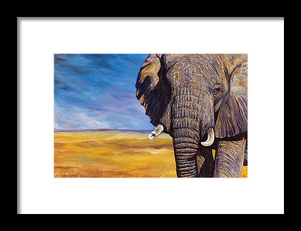Elephant Framed Print featuring the painting Perseverance by R J Marchand