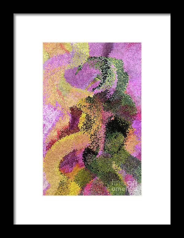 Abstract Framed Print featuring the digital art Perseverance with Purple by Bentley Davis