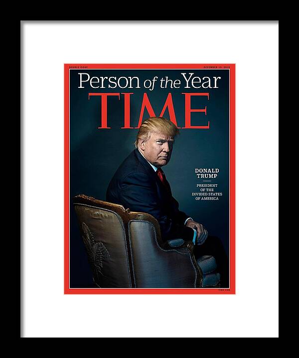 Person Of The Year 2016: Donald Trump Framed Print featuring the photograph 2016 Person of the Year, Donald Trump by Photograph by Nadav Kander for TIME