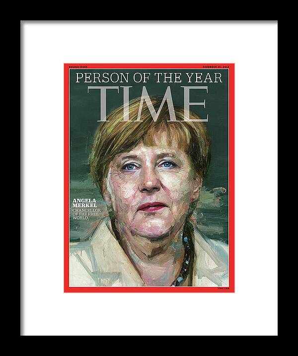 2015 Person Of The Year Framed Print featuring the photograph 2015 Person of the Year - Angela Merkel by Painting by Colin Davidson for TIME