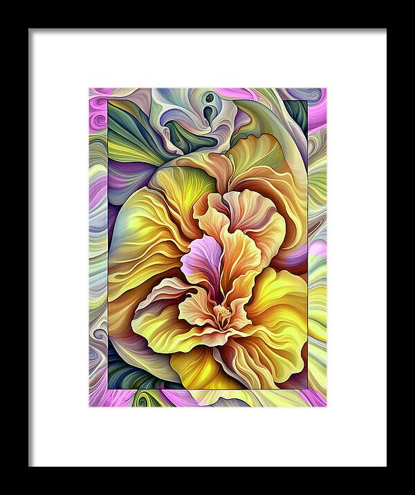 Floral Framed Print featuring the mixed media Petal Dance 3 by Lynda Lehmann