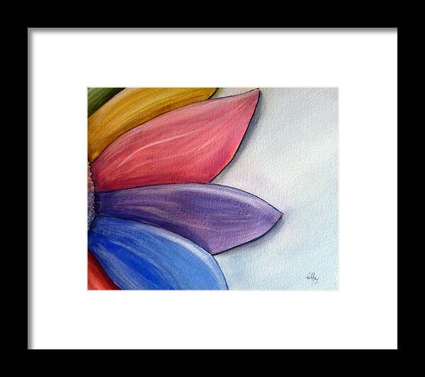 Flower Framed Print featuring the painting Petals of Many Colors by Kelly Mills