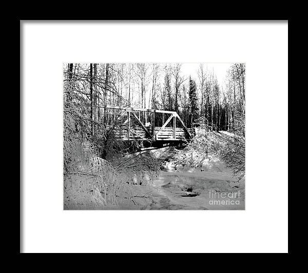 Bridge Framed Print featuring the photograph Peters Creek Bridge in Winter by Kimberly Blom-Roemer
