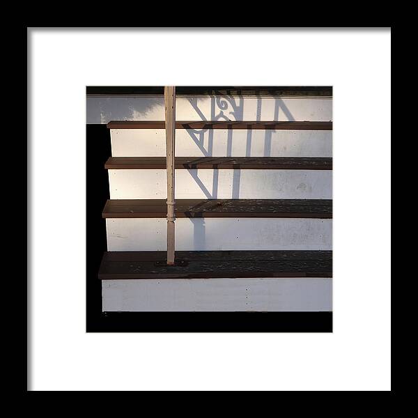 Steps Framed Print featuring the photograph Phantom Shadows On Steps by Gary Slawsky
