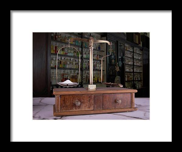 Pharmacy Framed Print featuring the photograph Pharmacy Balance by Average Images