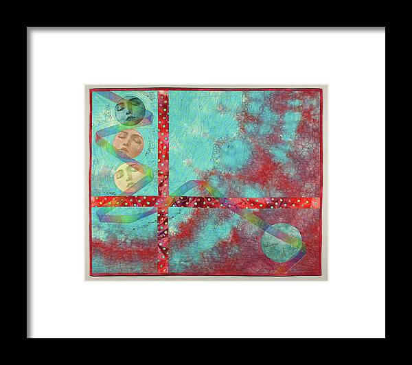Wall Hanging Framed Print featuring the mixed media Phases by Vivian Aumond