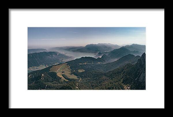Saint Wolfgang Of Regensburg Framed Print featuring the photograph Phenomenal views from Mount Schafberg to Lake Attersee by Vaclav Sonnek