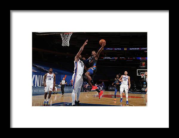Rj Barrett Framed Print featuring the photograph Philadelphia 76ers v New York Knicks by Nathaniel S. Butler