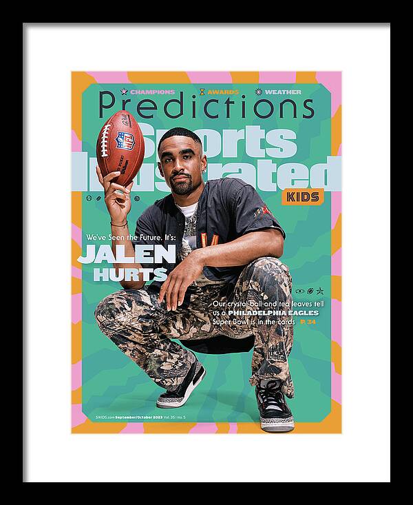 09cover Framed Print featuring the photograph Philadelphia Eagles QB Jalen Hurts September / October 2023 Sports Illustrated Kids Cover by Sports Illustrated