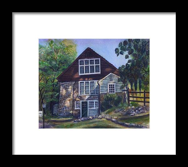 Architecture Framed Print featuring the painting Phillips Mill II by Henrieta Maneva