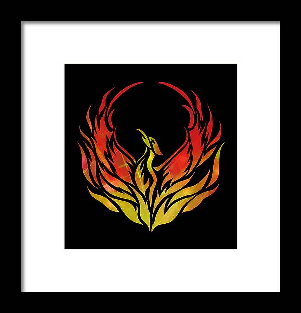Phoenix Rising Framed Print featuring the digital art Phoenix Rising by Eileen Backman