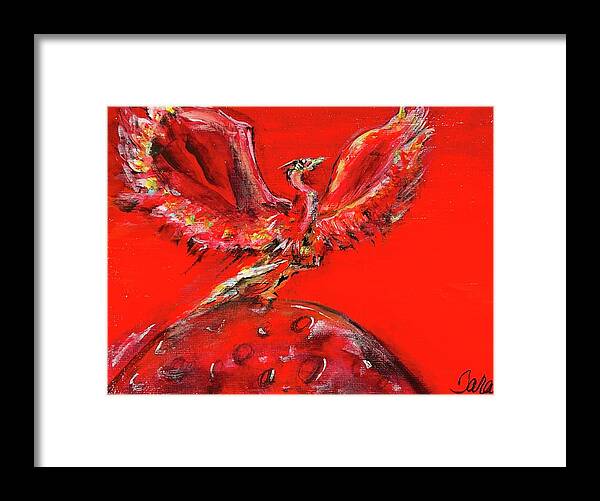 Phoenix Framed Print featuring the painting Phoenix Rising by Tara Strange Dunbar