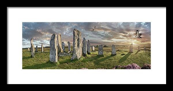 Callanish Standing Stones Framed Print featuring the photograph Ancient Stone - Photo of the Calanais Standing Stones, Isle of Lewis by Paul E Williams