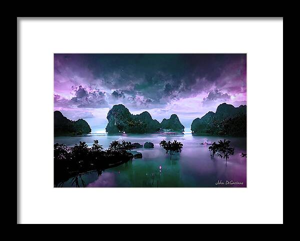 Phuket Framed Print featuring the mixed media Phuket Landscape by John DeGaetano