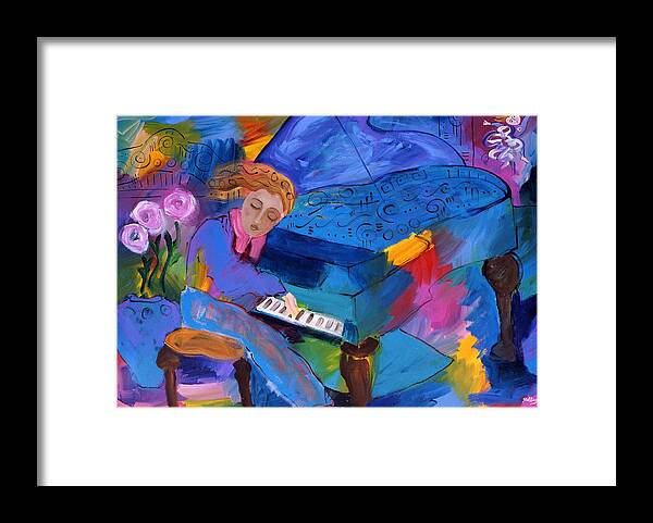 Music Framed Print featuring the painting Piano Melody by Jim Stallings