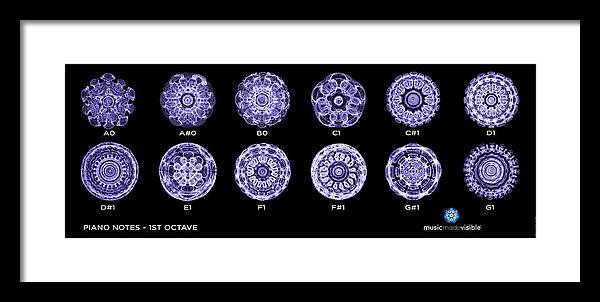 Cymatic Cymatics Sound Image Cymascope Cyma Mmv Vibrational Frequency Piano Notes Framed Print featuring the photograph Piano Notes-1st Octave by CymaScope