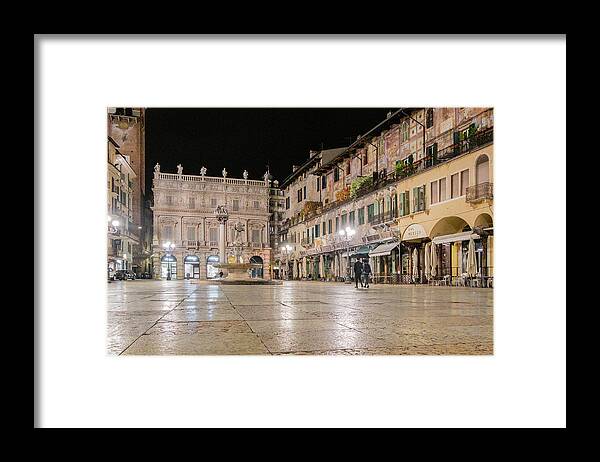 Italy Framed Print featuring the photograph Piazza Erbe, Verona, Italy #2 by Alberto Zanoni
