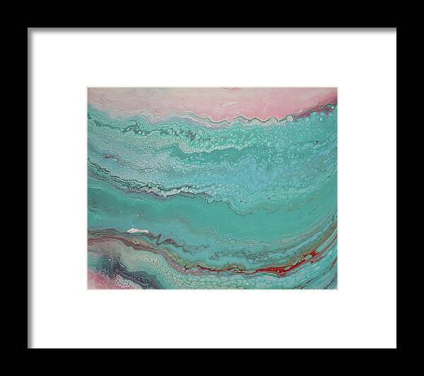Pour Framed Print featuring the mixed media Pink Sea by Aimee Bruno