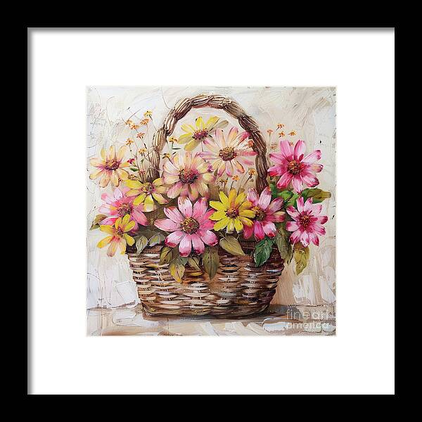Daisy Flowers Framed Print featuring the digital art Pick Some Daisies by Tina LeCour