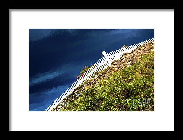 White Picket Fence Framed Print featuring the photograph Picket fence, Cezanne style by Sheila Smart Fine Art Photography