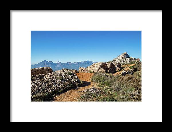 Mountain Landscape Framed Print featuring the photograph Picturesque ruins of a fortress by Adriana Mueller
