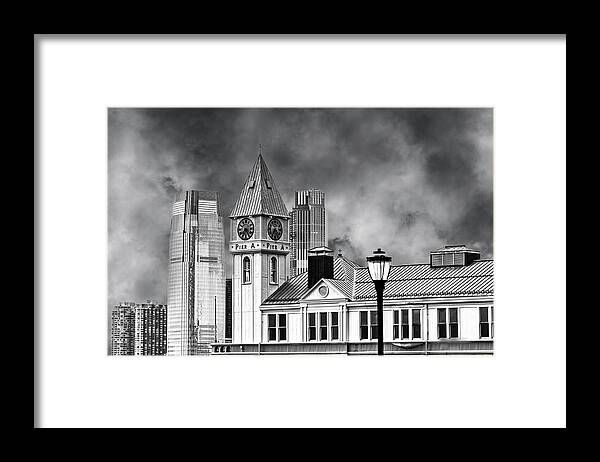 Pier A Framed Print featuring the photograph Pier A among the clouds by Cate Franklyn
