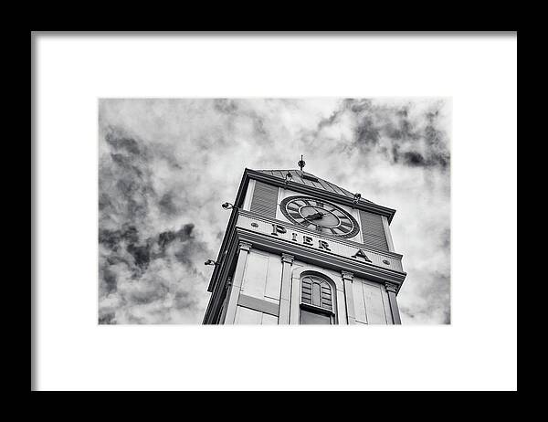 Pier A Framed Print featuring the photograph Pier A Clock Tower by Cate Franklyn