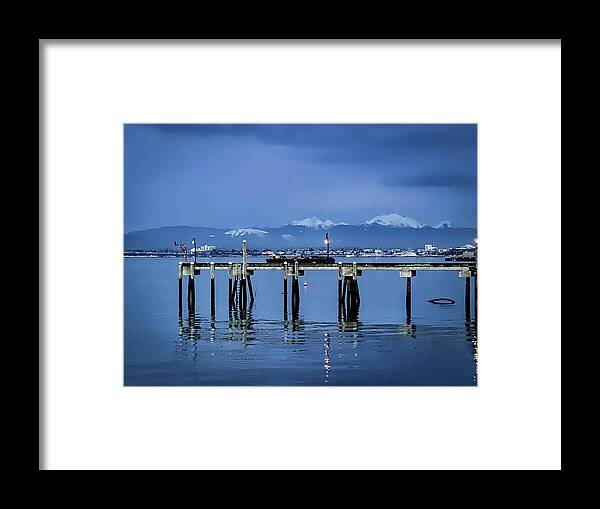 Pier Framed Print featuring the photograph Pier and Mountains by Anamar Pictures