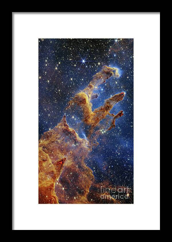 M16 Framed Print featuring the photograph Pillars of Creation, JWST image by Science Photo Library