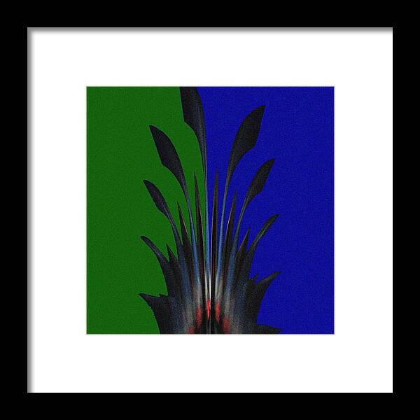 Digital Framed Print featuring the digital art Pineapple Top No.1 by Ronald Mills