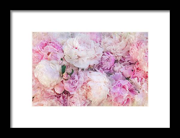 Peonies Framed Print featuring the photograph Pink and White Peonies by Peggy Collins