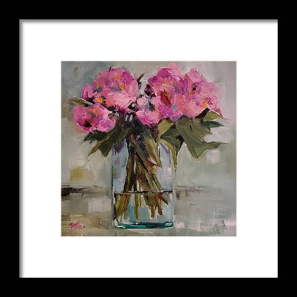 Flowers Framed Print featuring the painting Pink Azaleas by Sheila Romard