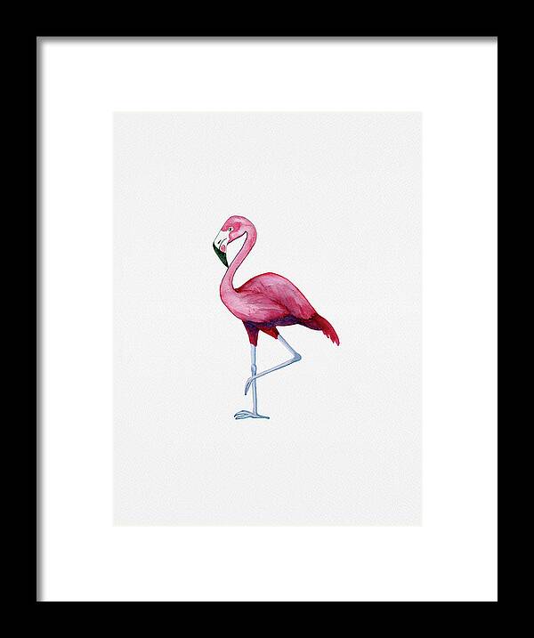 Flamingo Framed Print featuring the painting Pink Flamingo by Michele Fritz