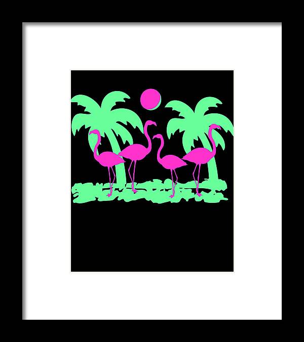 Funny Framed Print featuring the digital art Pink Flamingos by Flippin Sweet Gear