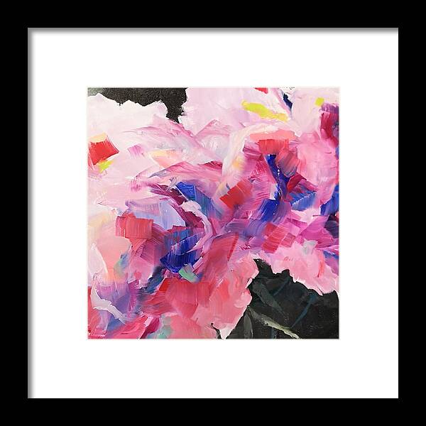 Flowers Framed Print featuring the painting Pink Flowers by Sheila Romard