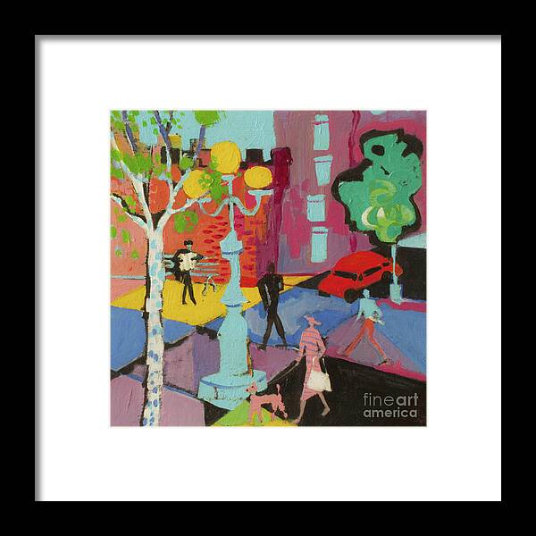 Gpink Poodle Framed Print featuring the painting Pink Poodle by Cherie Salerno
