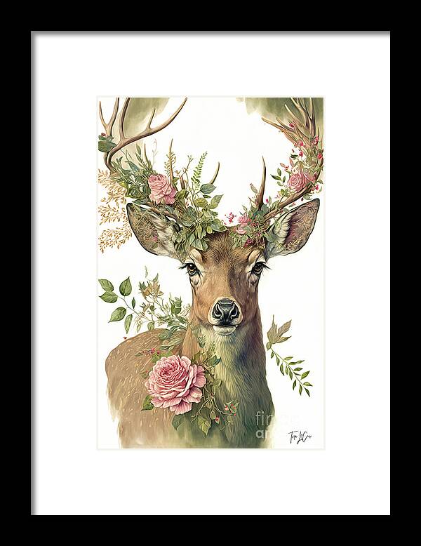 #faaadwordsbest Framed Print featuring the painting Pink Rose Buck by Tina LeCour