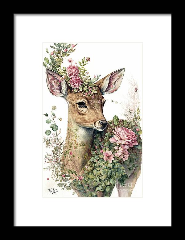 #faaadwordsbest Framed Print featuring the painting Pink Rose Doe by Tina LeCour